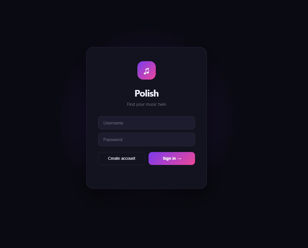 Polish app login screen